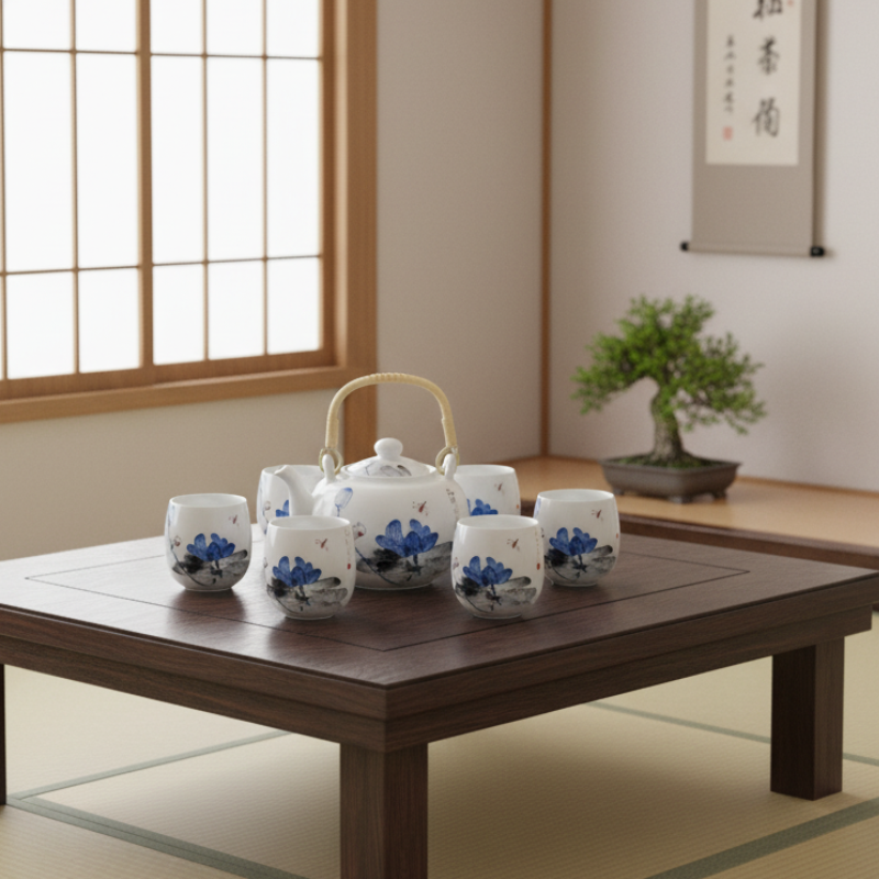 Blaues Porzellan Teeset