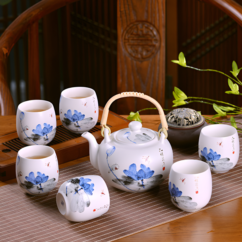 Blaues Porzellan Teeset