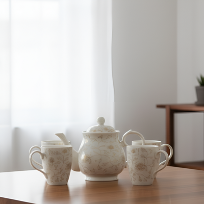 Blumen Porzellan Teeset