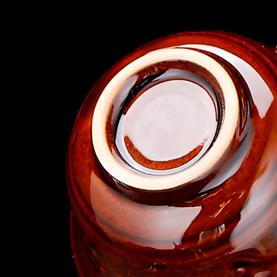 Chinesisches Teeset golden und braun Reliefmuster