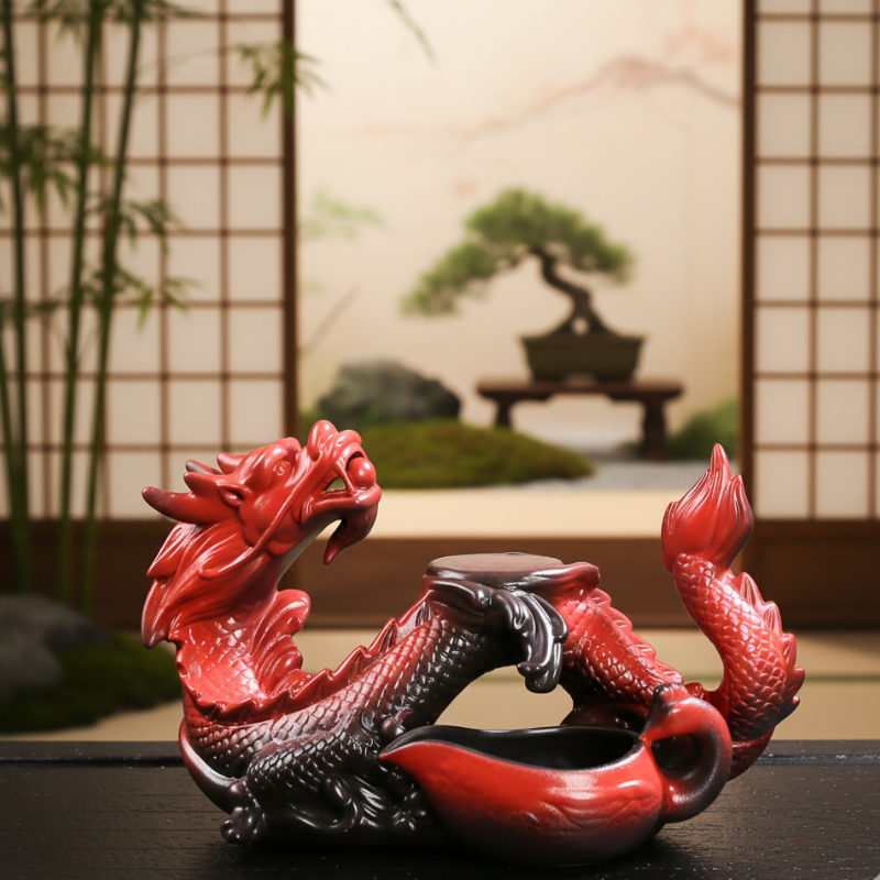 Chinesisches Teeset roter Drache