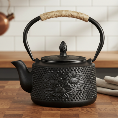 Gusseisen Teekanne mit Teefilter