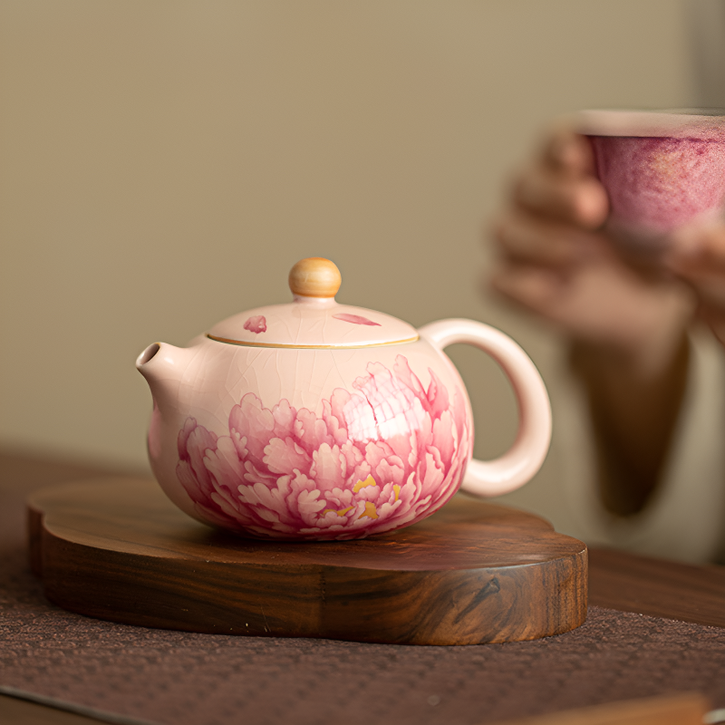 Rosa Keramik Teekanne