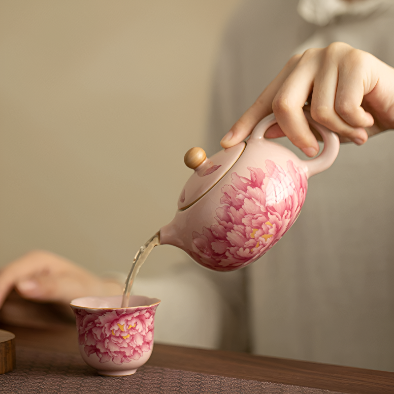 Rosa Keramik Teekanne