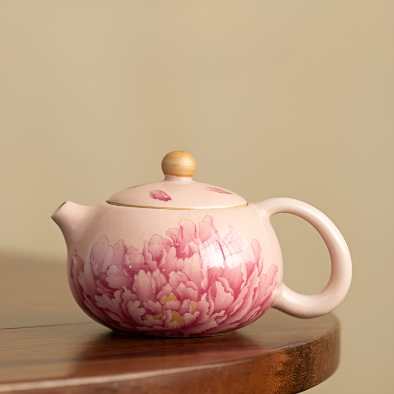 Rosa Keramik Teekanne