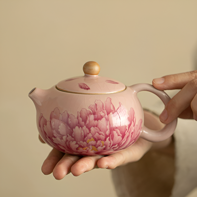 Rosa Keramik Teekanne