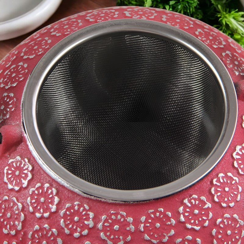 Rote Gusseisen Teekanne