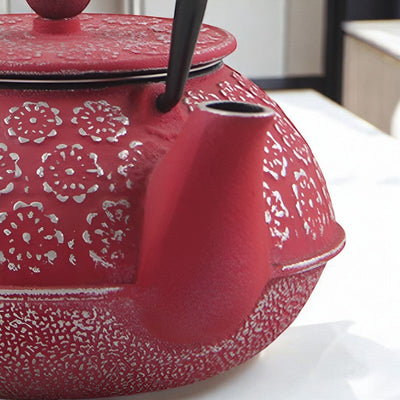 Rote Gusseisen Teekanne
