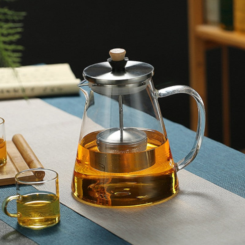 Teekanne Glas Mit Sieb Metall