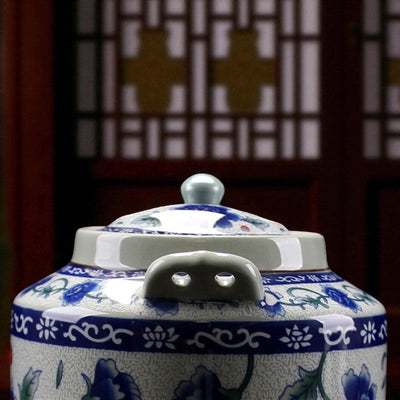 Antike blaue Porzellan Teekanne