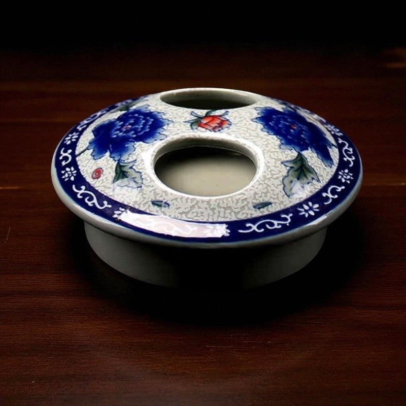 Antike blaue Porzellan Teekanne