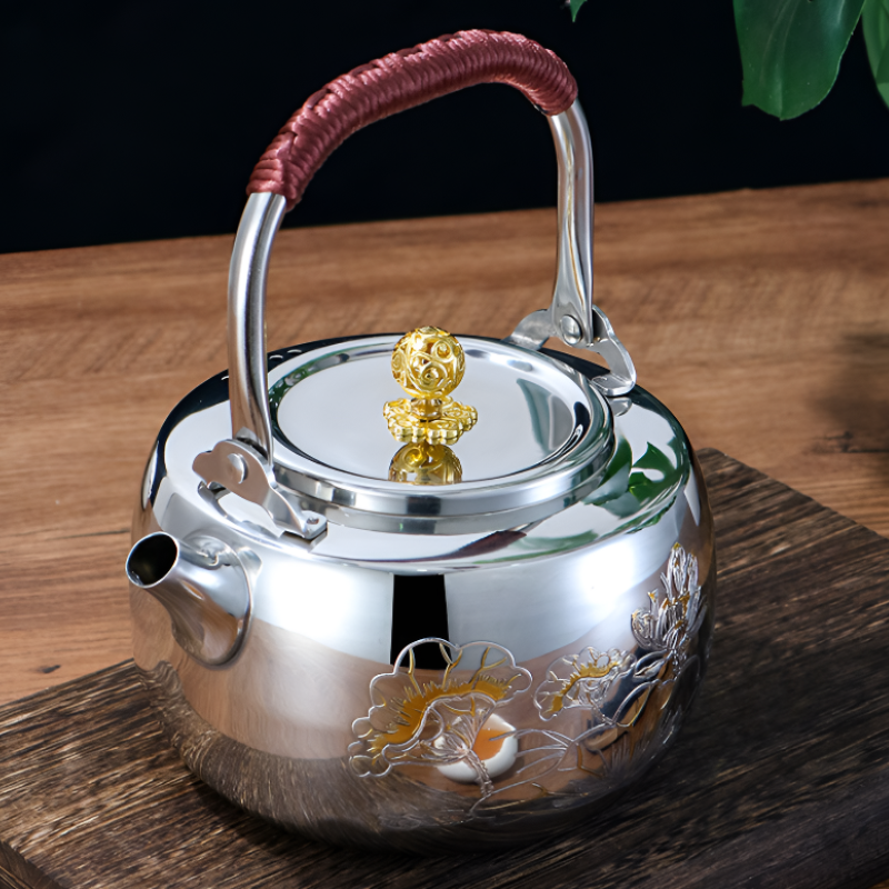 Antike Edelstahl Teekanne