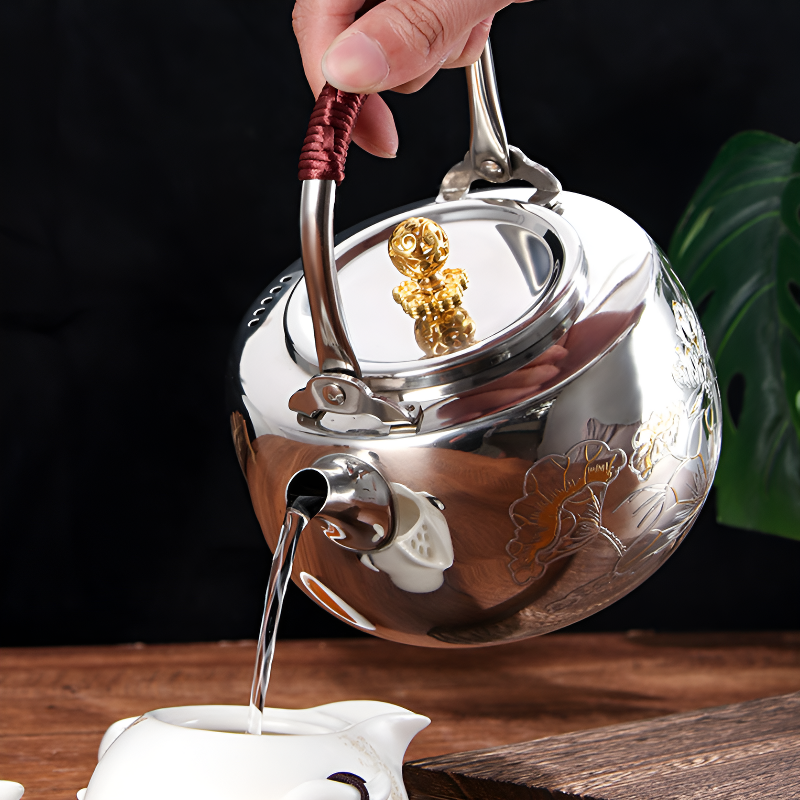 Antike Edelstahl Teekanne