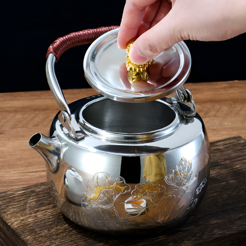 Antike Edelstahl Teekanne