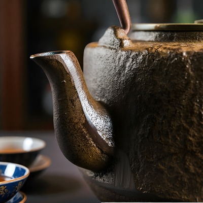 Antike Gusseisen Teekanne