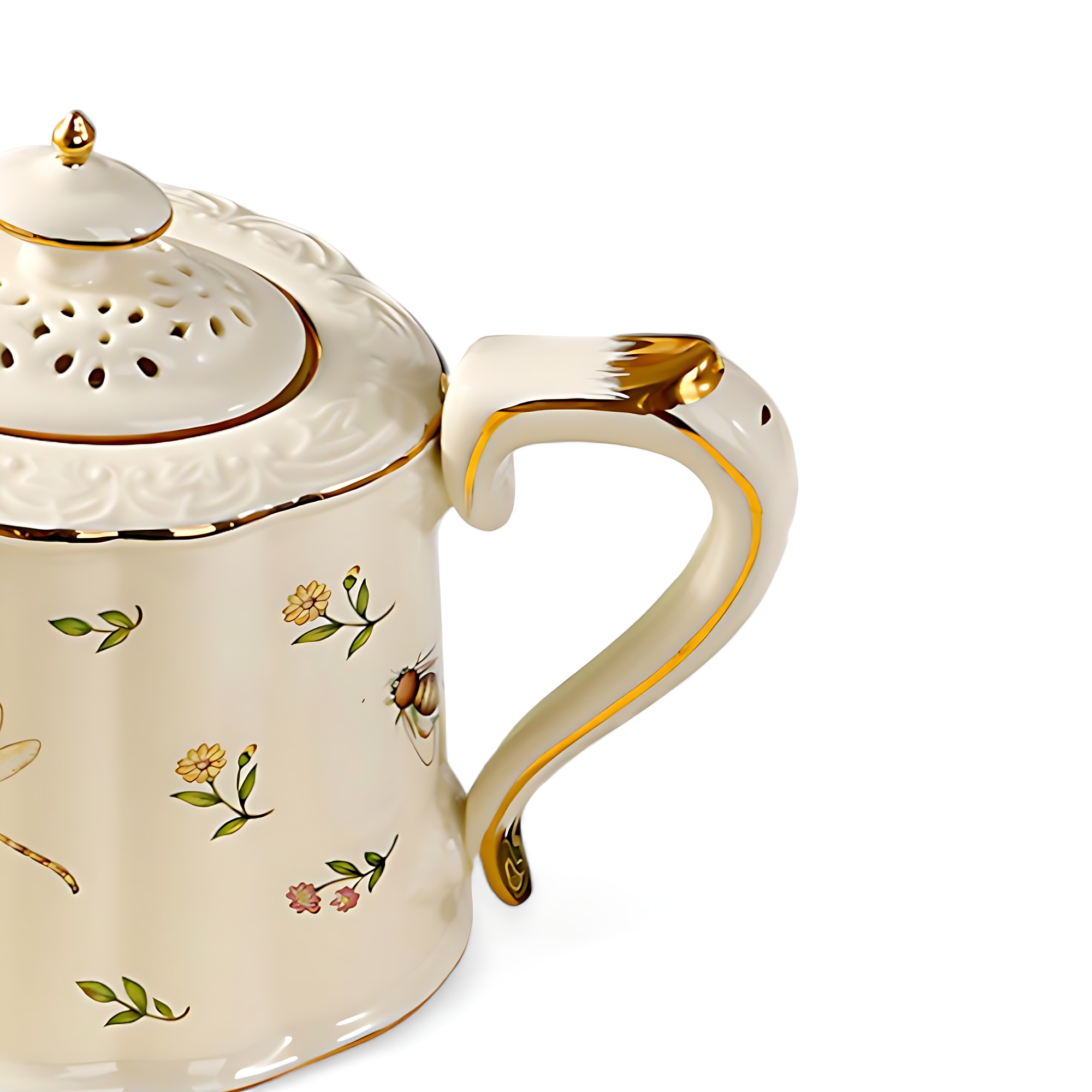 Antike Porzellan Teekanne Blümchen