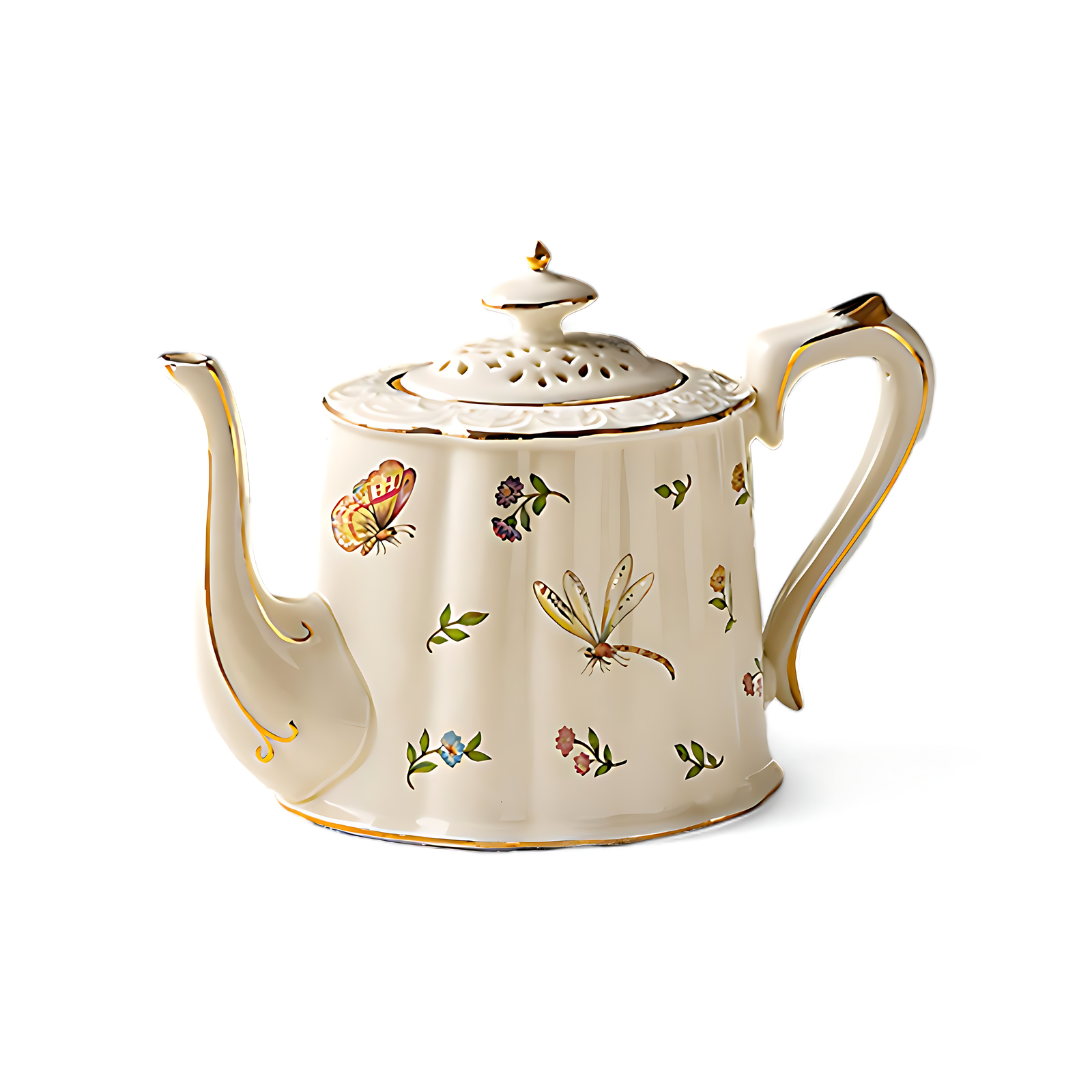 Antike Porzellan Teekanne Blümchen