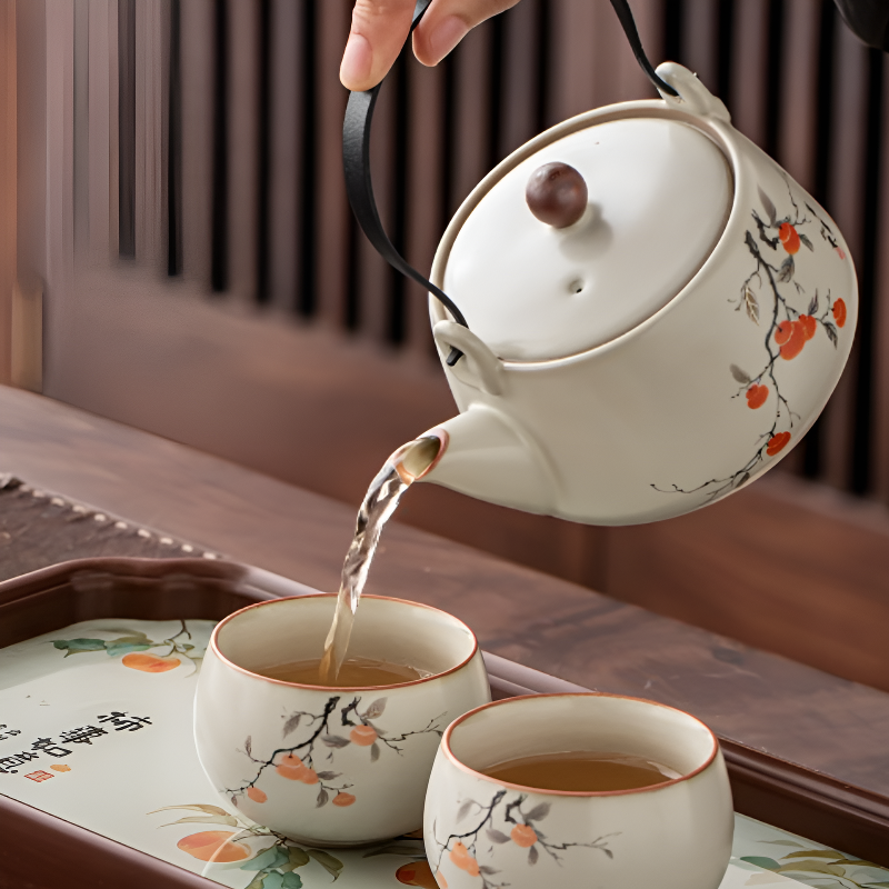 Antike Porzellan Teekanne weißer Grund