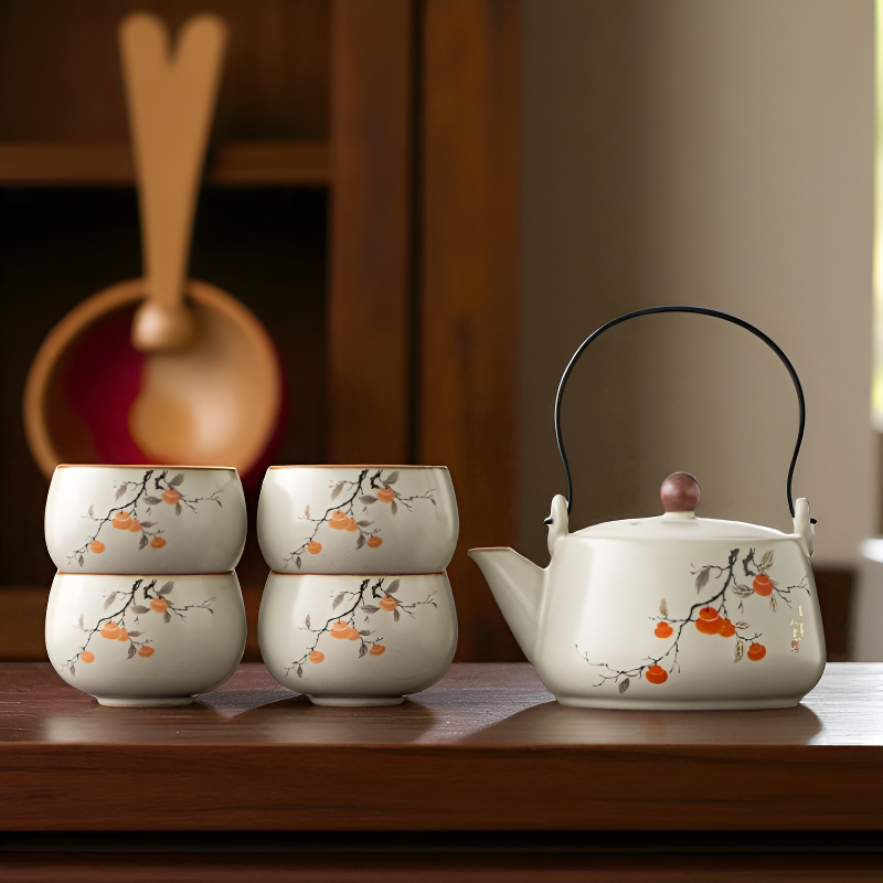 Antike Porzellan Teekanne weißer Grund