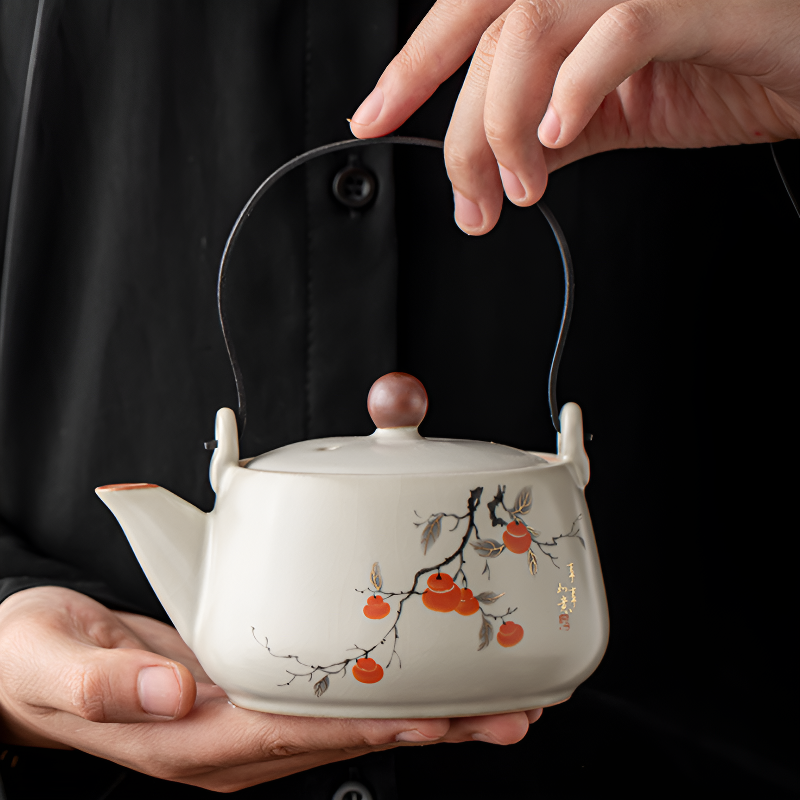 Antike Porzellan Teekanne weißer Grund