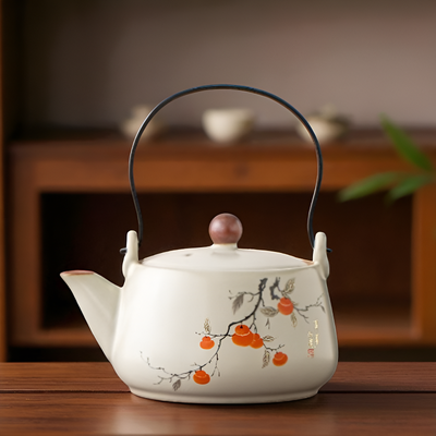 Antike Porzellan Teekanne weißer Grund