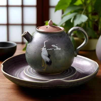 Antike schwarze Teekanne