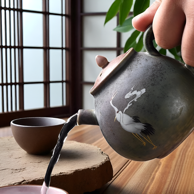 Antike schwarze Teekanne