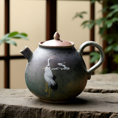 Antike schwarze Teekanne