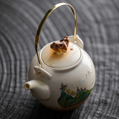 Antike Teekanne Porzellan chinesische Landschaft