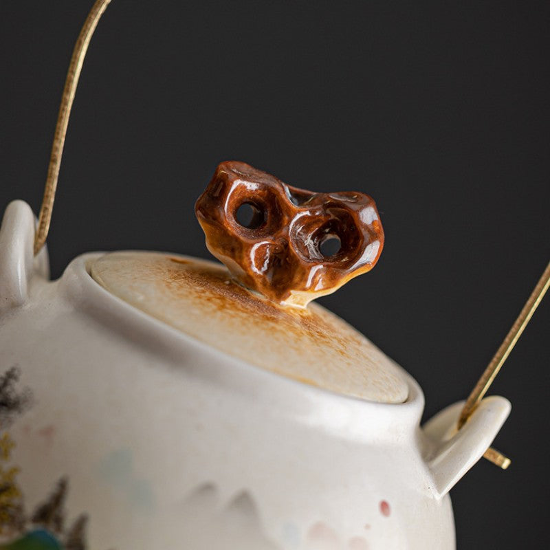 Antike Teekanne Porzellan chinesische Landschaft