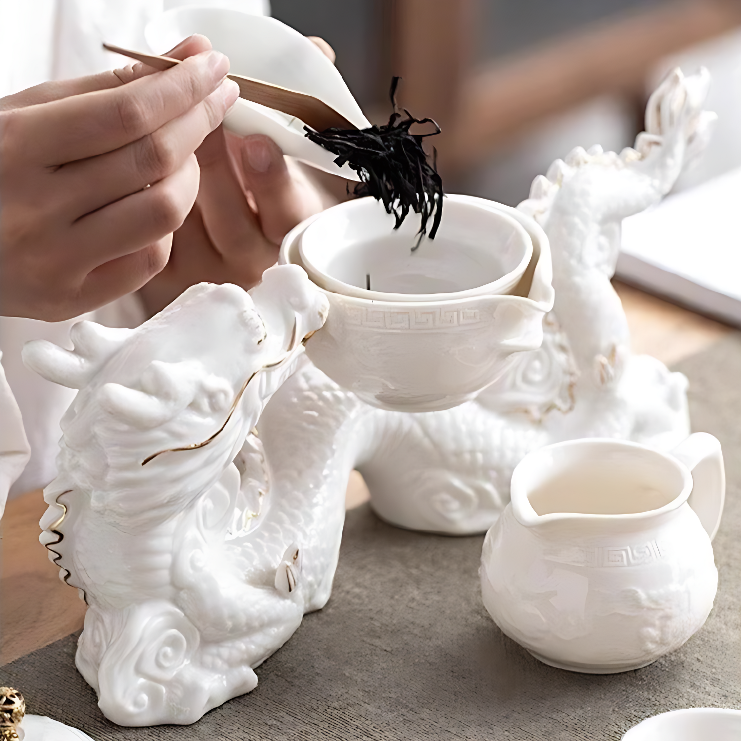 Antikes Chinesisches Teeservice Dragon