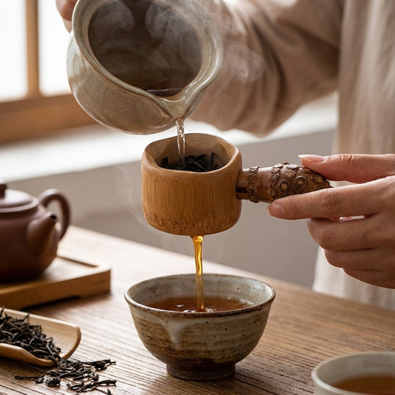 Bambus-Teelöffel mit Filter