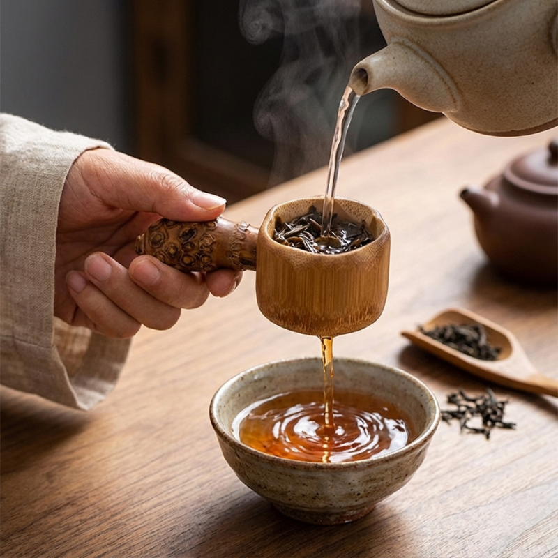 Bambus-Teelöffel mit Filter