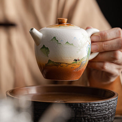 Bemalte Teekanne Vintage-Stil