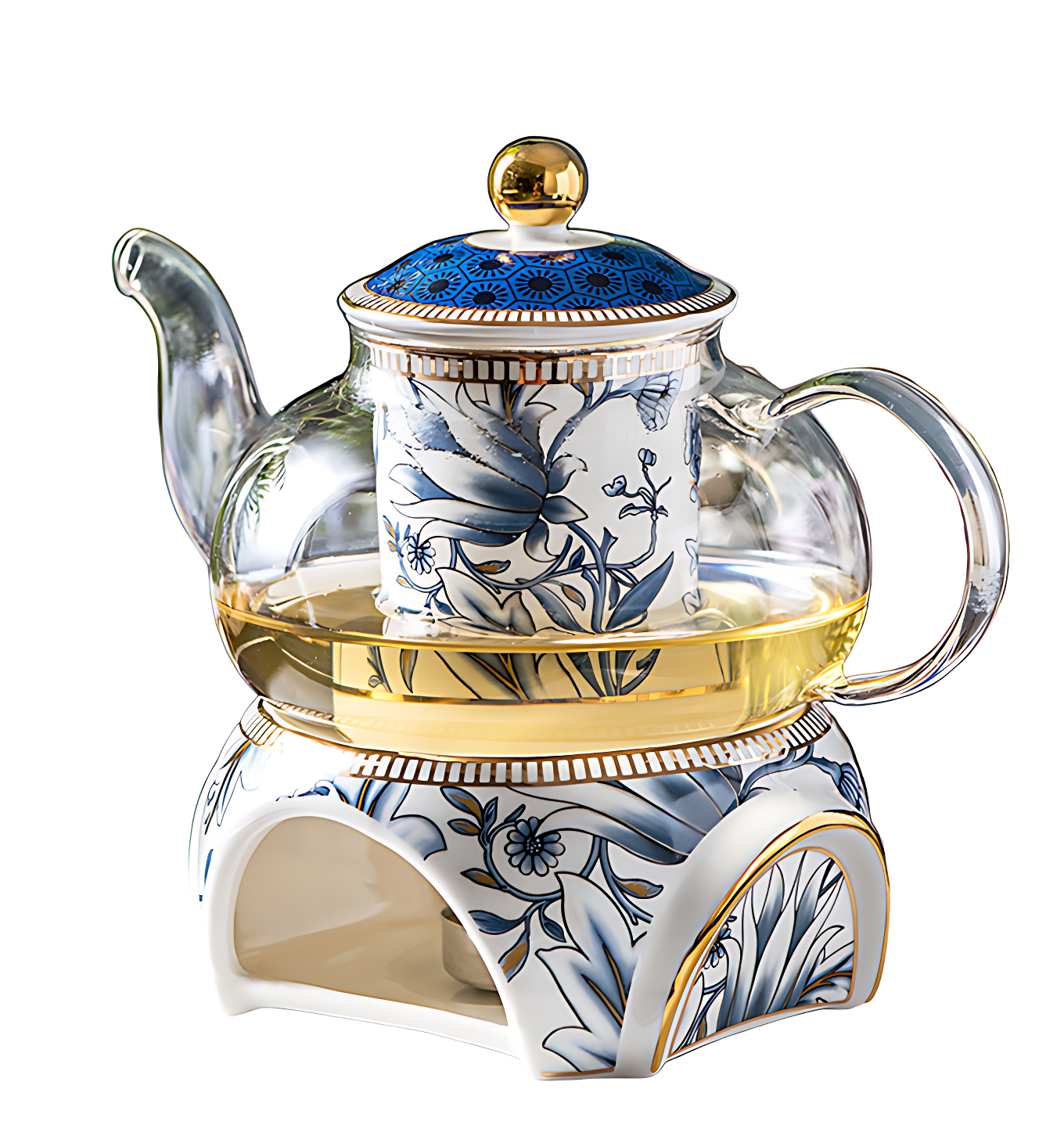 Blaue Teekanne Mit Stövchen