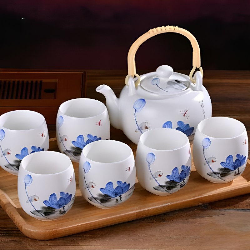 Blaues Porzellan Teeset