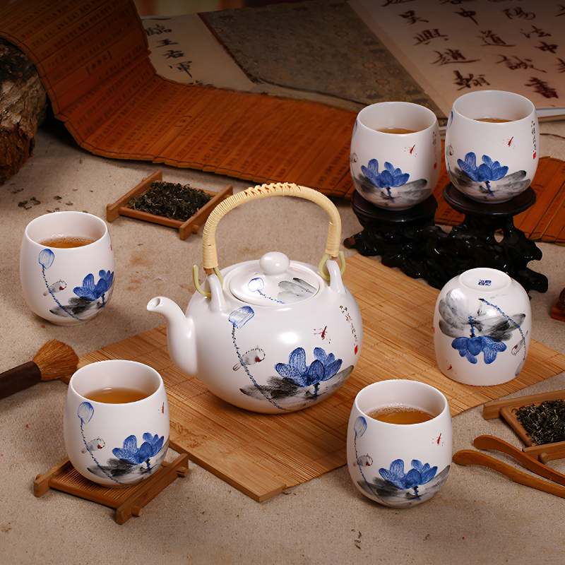 Blaues Porzellan Teeset