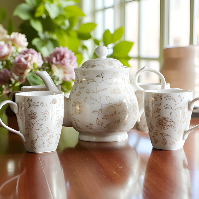 Blumen Porzellan Teeset