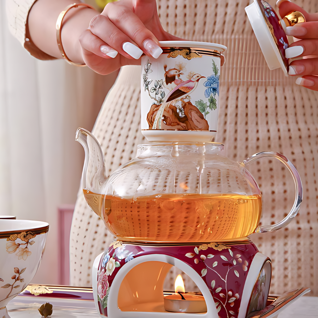Blumen Teekanne Mit Stövchen