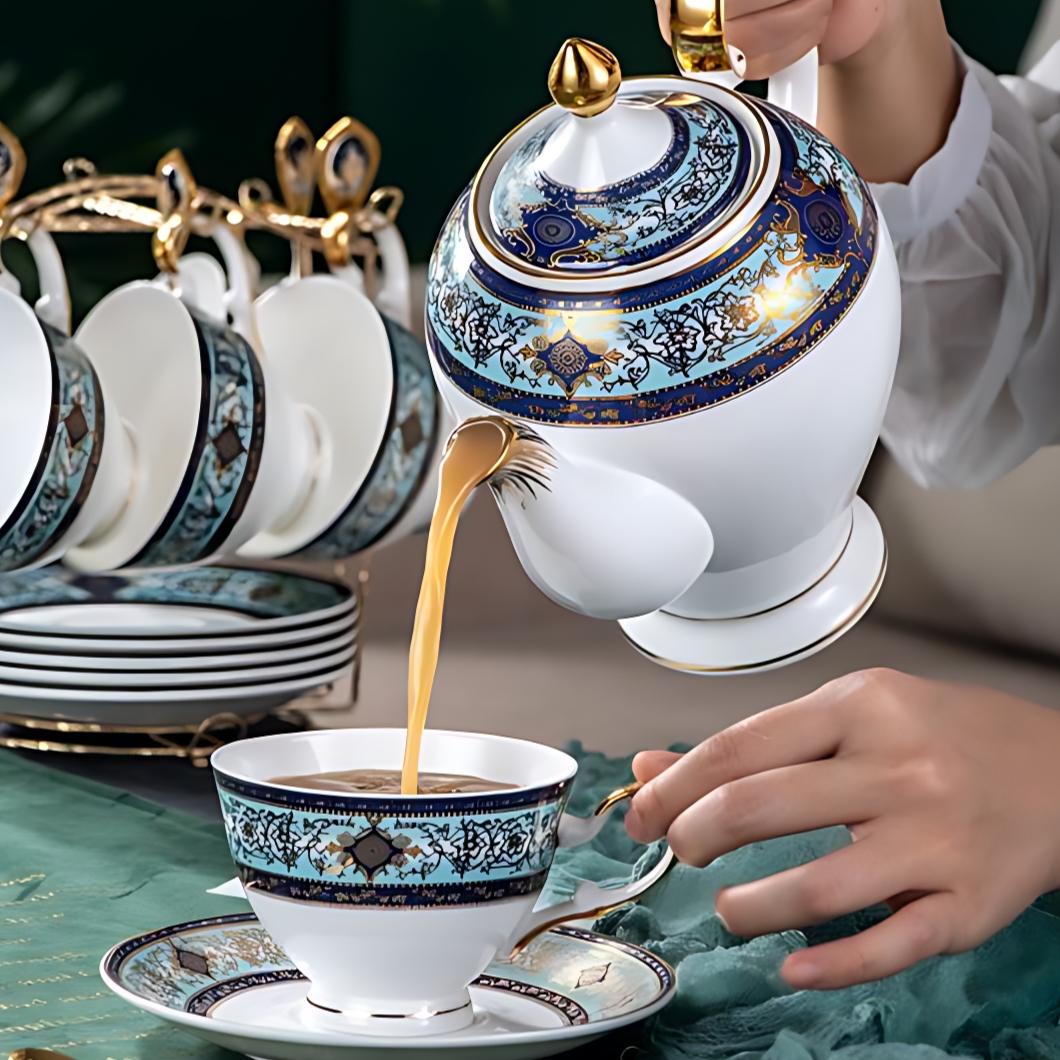 Bunte Teekanne Porzellan