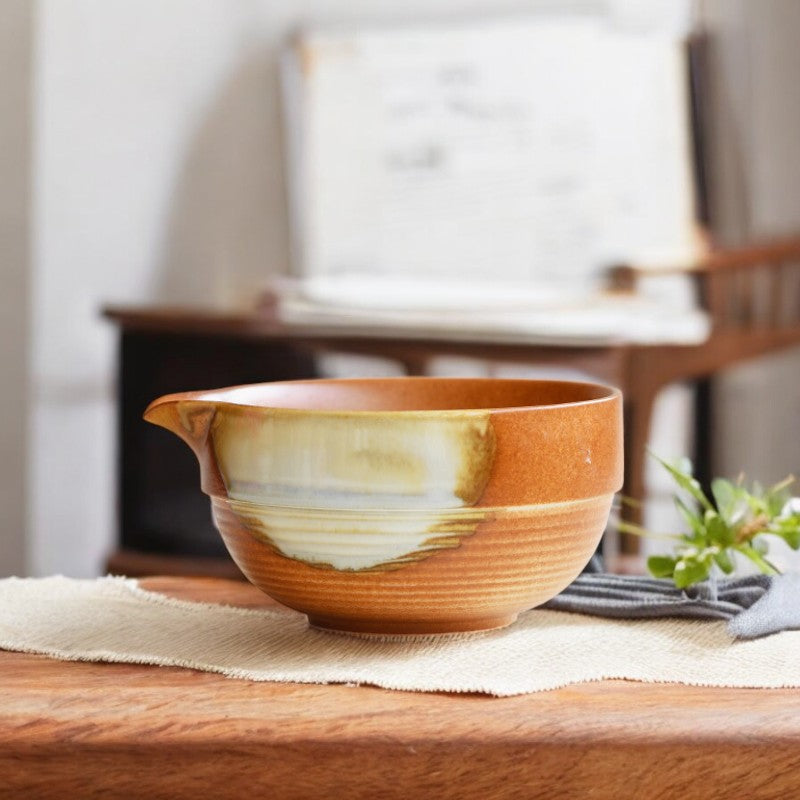 Chawan Steinzeug handgefertigt glasiert