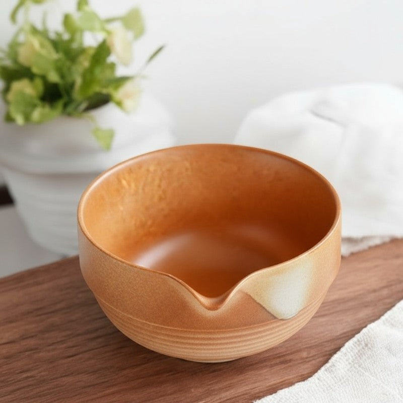 Chawan Steinzeug handgefertigt glasiert
