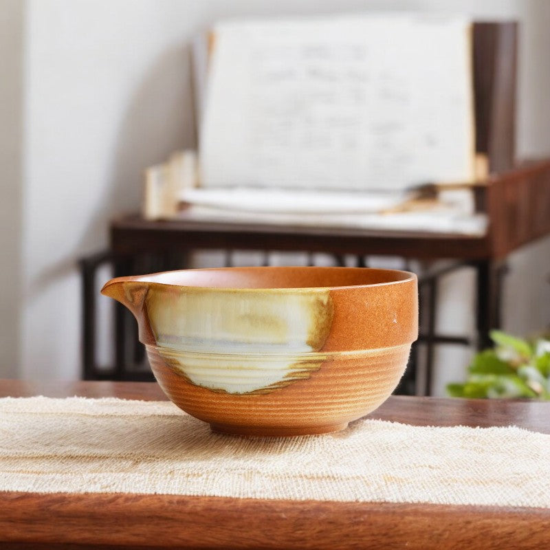 Chawan Steinzeug handgefertigt glasiert