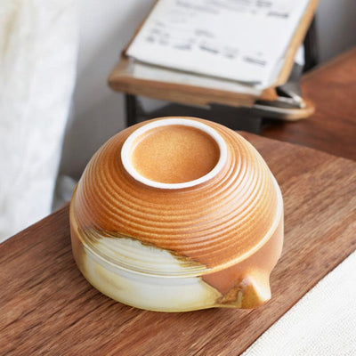 Chawan Steinzeug handgefertigt glasiert