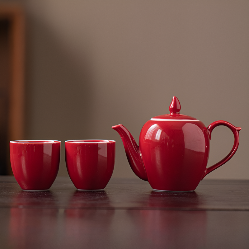 Chinesische rote Teekanne