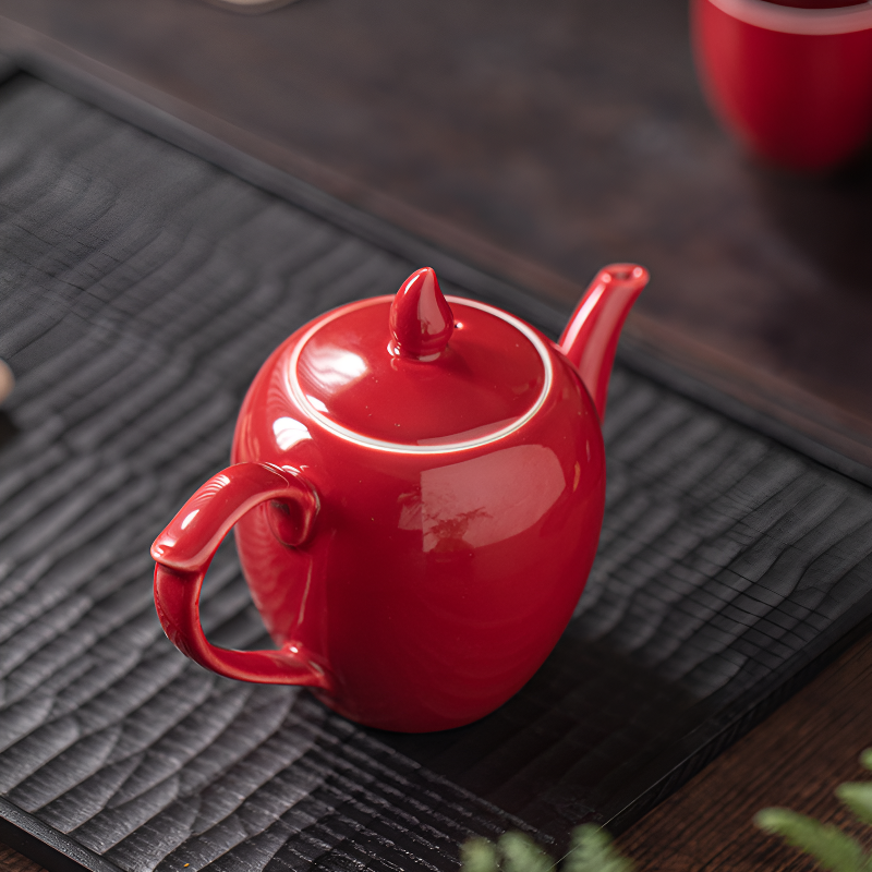 Chinesische rote Teekanne