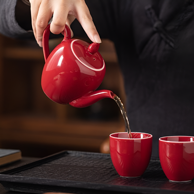 Chinesische rote Teekanne