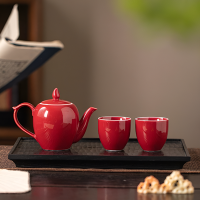 Chinesische rote Teekanne