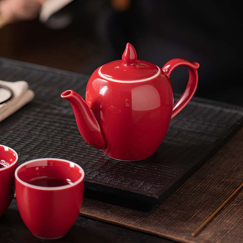 Chinesische rote Teekanne