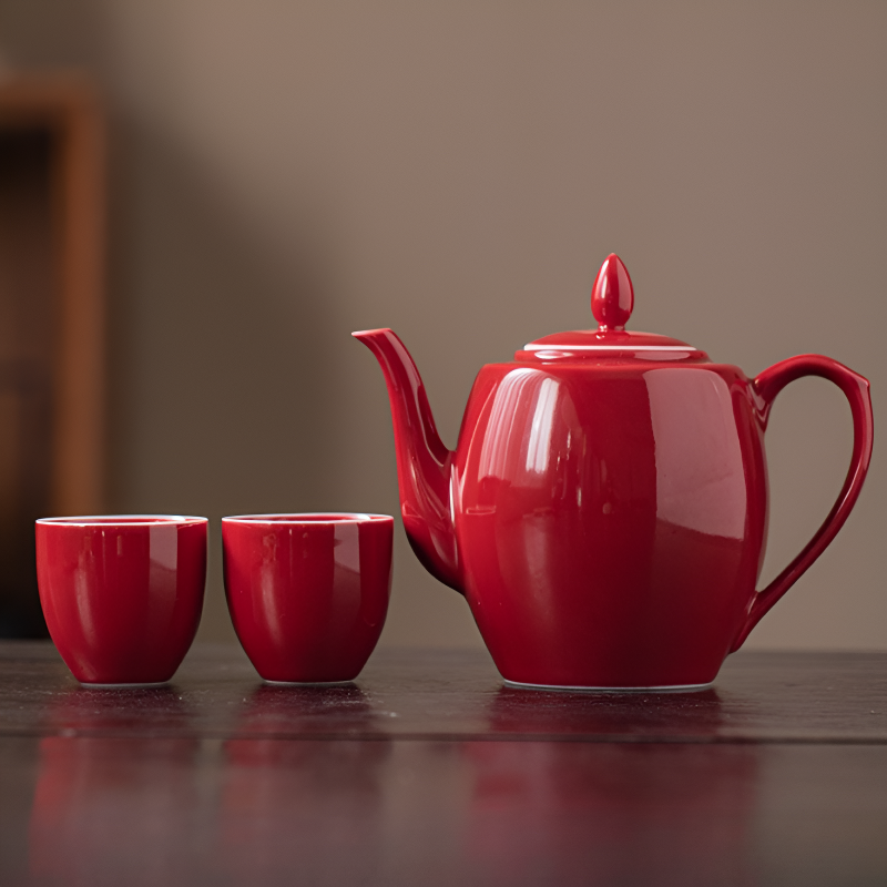 Chinesische rote Teekanne